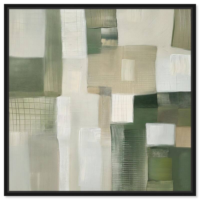 Pale Jade Green II Canvas by Art Remedy - Black - 16" x 16"