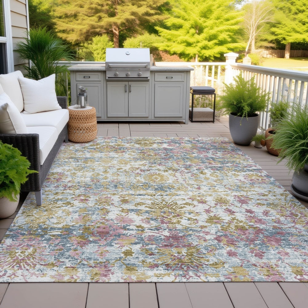Machine Washable Indoor/Outdoor Vintage Traditional Chantille Rug
