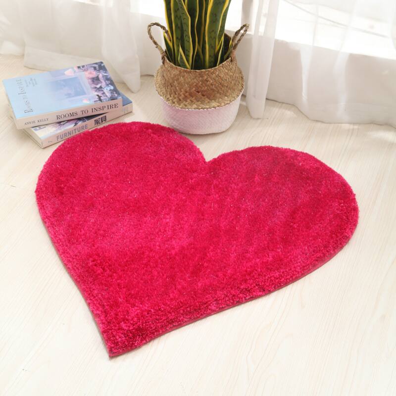 Hearts Collection Hand Woven Shag Area Rug - 24" x 24"