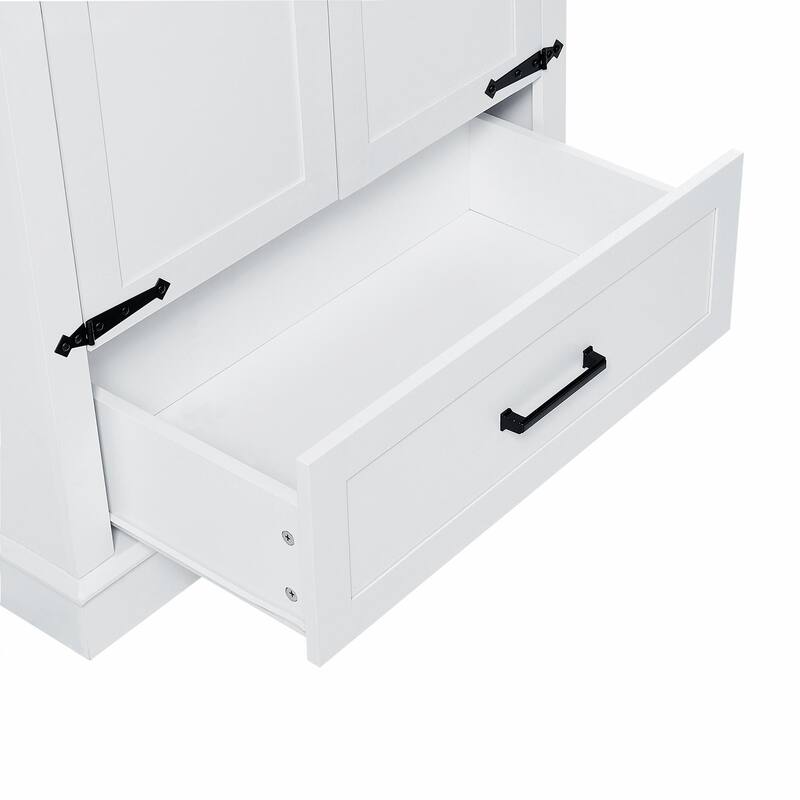 Tall Bathroom Storage Cabinet with Two Doors, One Drawer