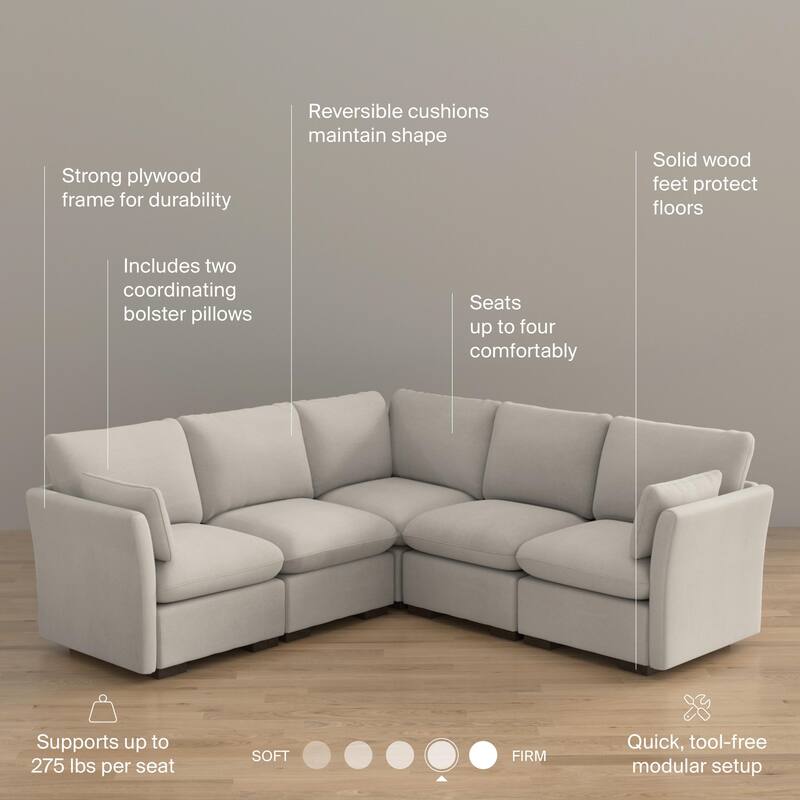 Bush Home Sienna Modular 4-Seater Sectional