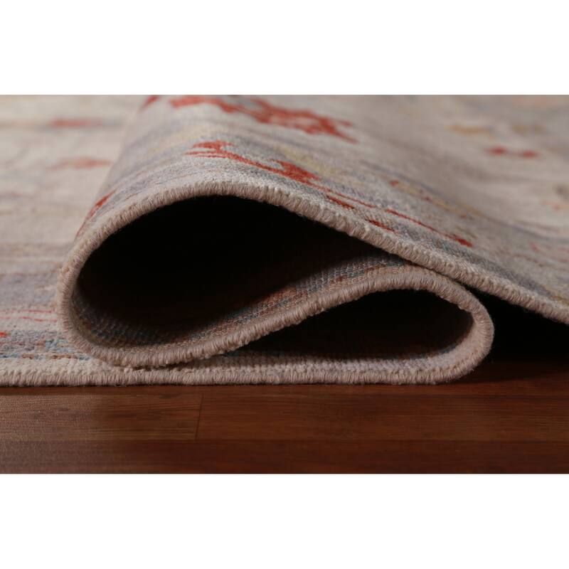 Hand Knotted Oriental 100% Wool Carpet Transitional All-Over Beige & Ivories Oushak Area Rug - 9' 11'' X 8' 2''
