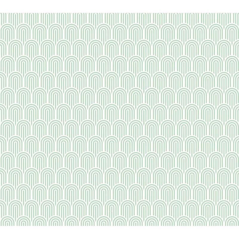 Hoopla Walls Retro Arch Mint Green Peel and Stick Wallpaper - N/A