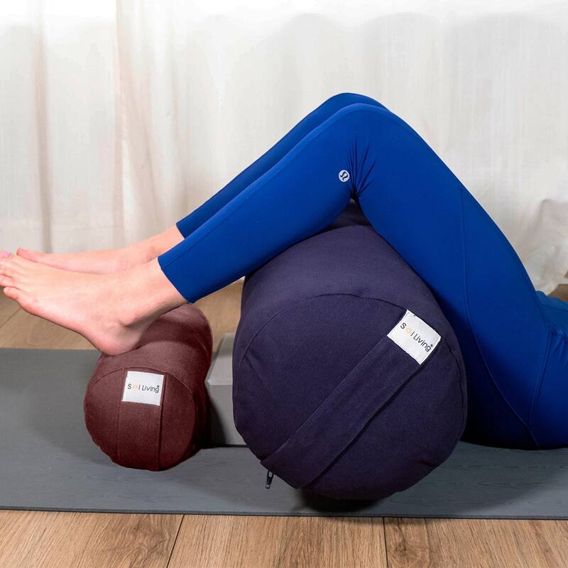 Sol Living Cylindrical Yoga Bolster Mini Meditation Cushion - Cotton - 14" x 6" x 6"