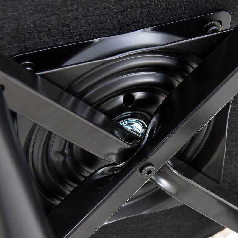 Roomfitters Swivel PU Bar Chairs with Upholstered Seat and Black Metal Legs, Modern Adjustable Set of 2 for Kitchen