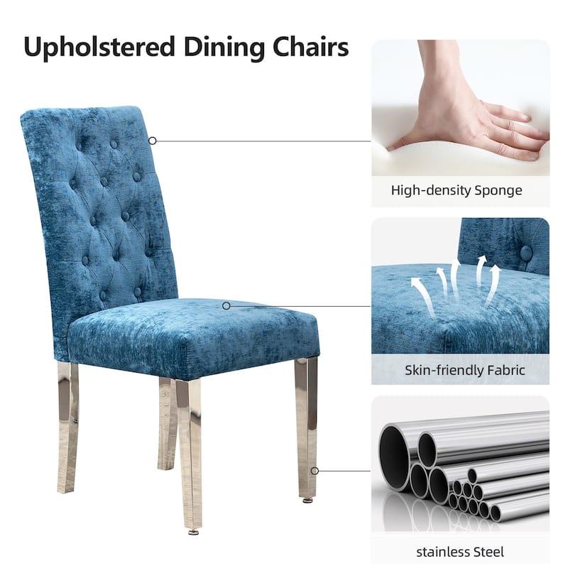 Modern Velvet Upholstery Dining Chair for Kitchen (Set of 2)