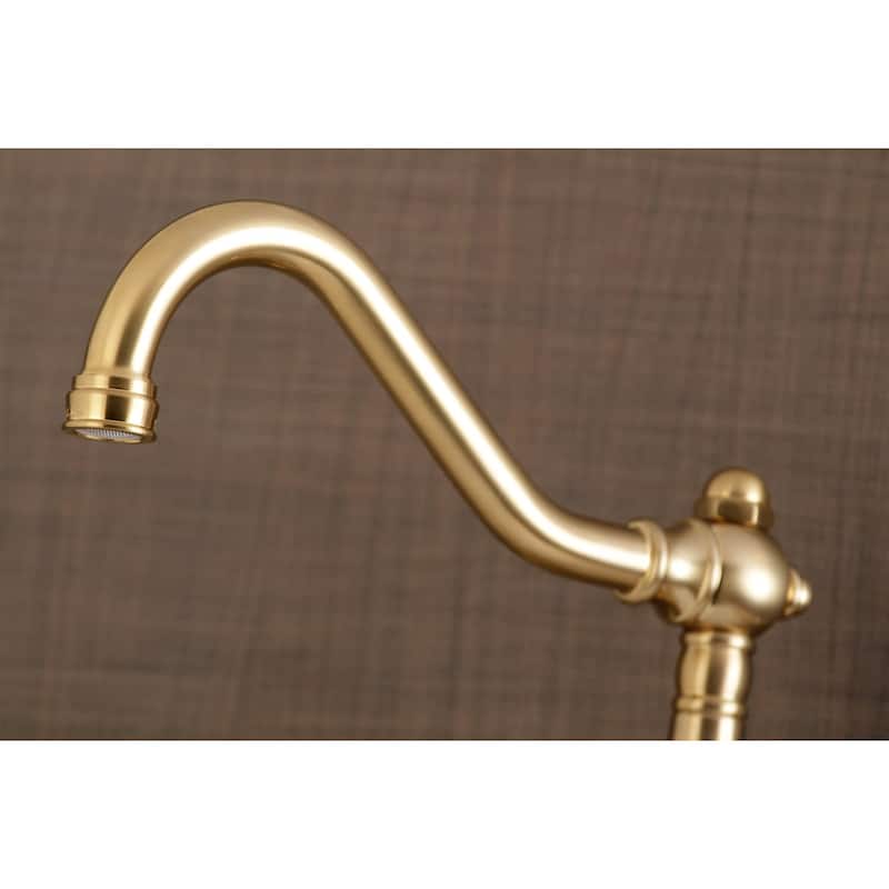 Kingston Brass Essex 1.2 GPM Wall Mounted Bridge Widespread Bathroom