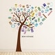 preview thumbnail 1 of 3, Walplus Luggage Labels Huge Pink Tree Wall Sticker DIY Art Home Decor