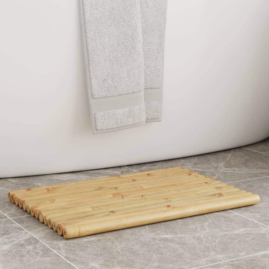 vidaXL Bath Mats Doormat Shower Accent Bathroom Kitchen Backyard 2 Pcs Bamboo