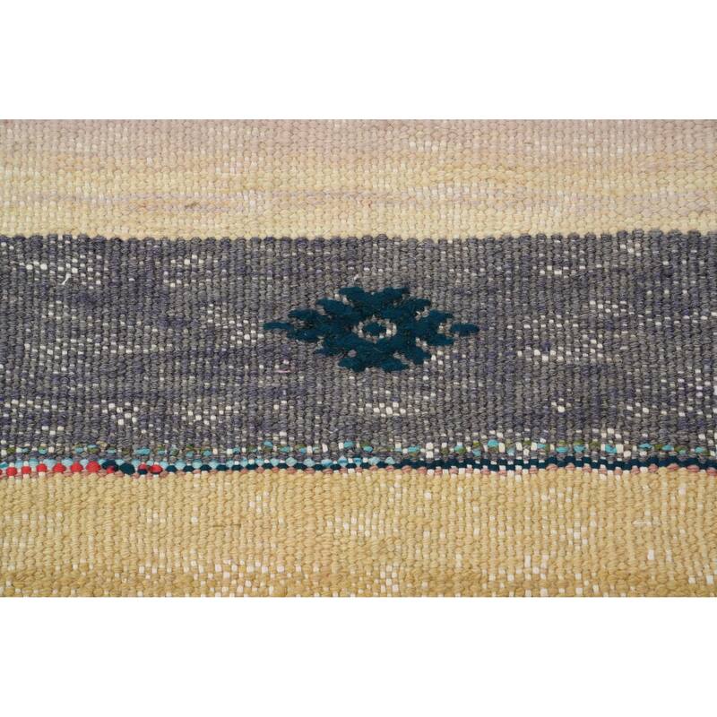 Hand Woven Oriental 100% Wool Carpet Southwestern Tribal Multi-Colored Kilim Area Rug - 9' 11'' X 5' 11''