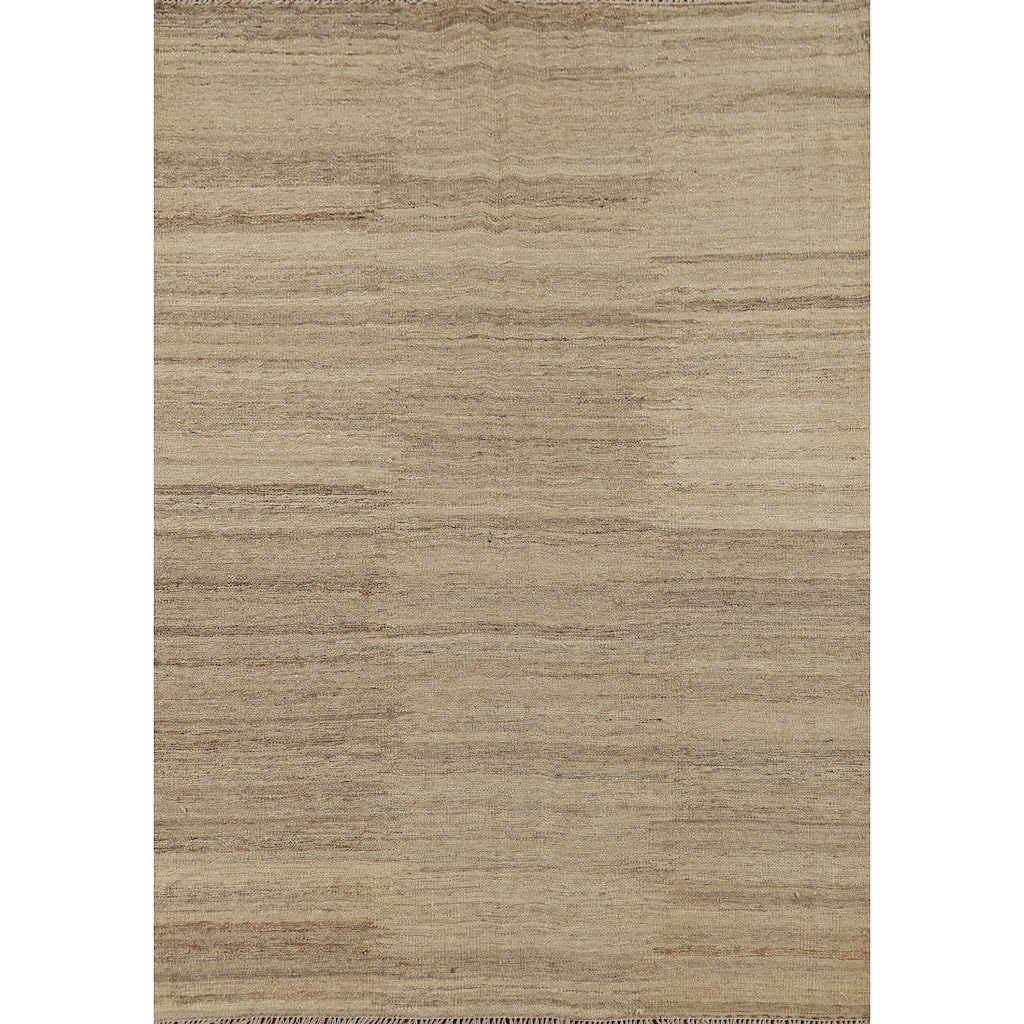 Kilim Persian Vintage Area Rug Flatweave Wool Carpet - 4'11"x 6'7"