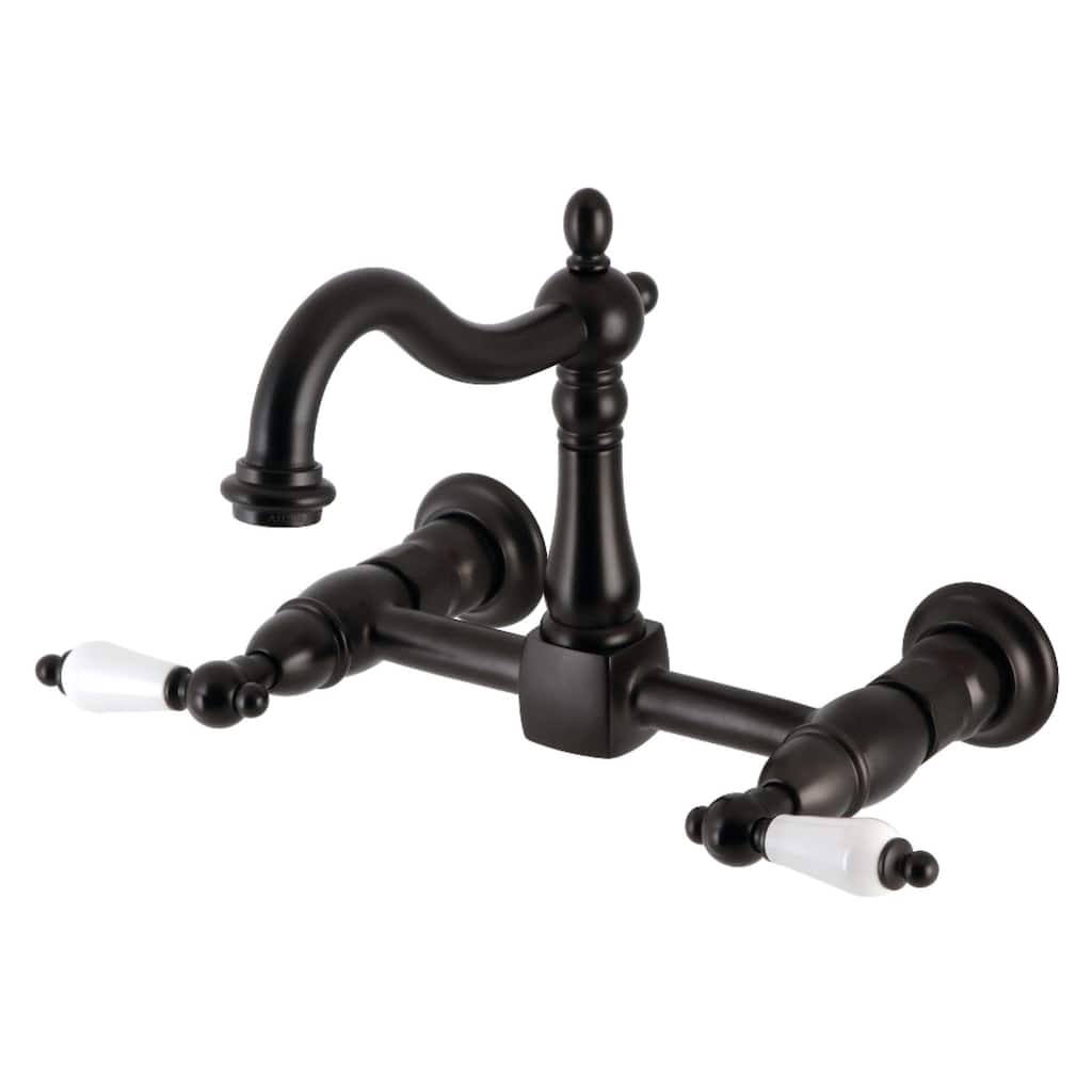 Kingston Brass Heritage 1.8 GPM Wall Mounted Bridge Kitchen Faucet