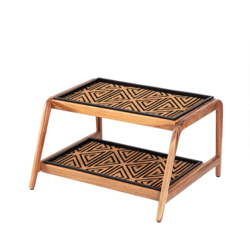 Jani Double-Tier Natural Stand 2-Pair Rubber Boot Trays - Ibadan