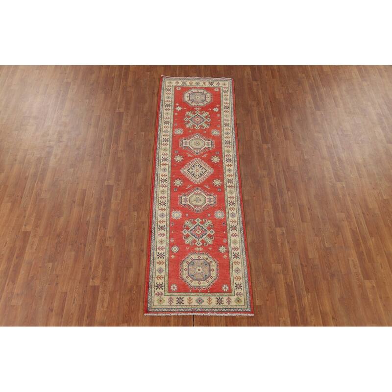 Oriental Kazak Runner Rug Handmade Wool Carpet - 2'10" x 9'1"