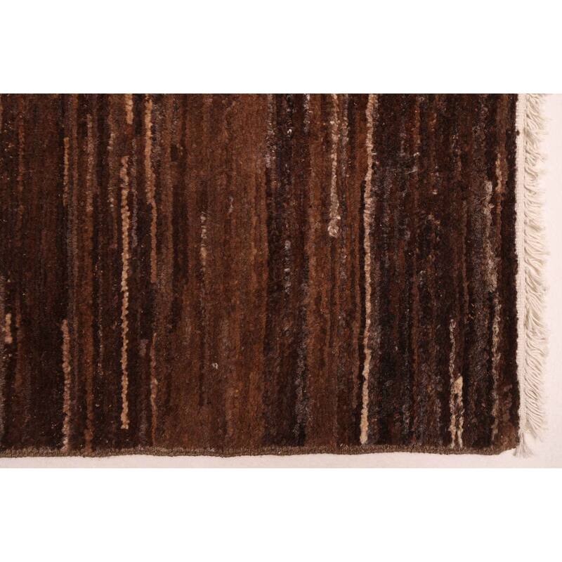 ECARPETGALLERY Hand-knotted Peshawar Ziegler Dark Brown Wool Rug - 8'11 x 11'10