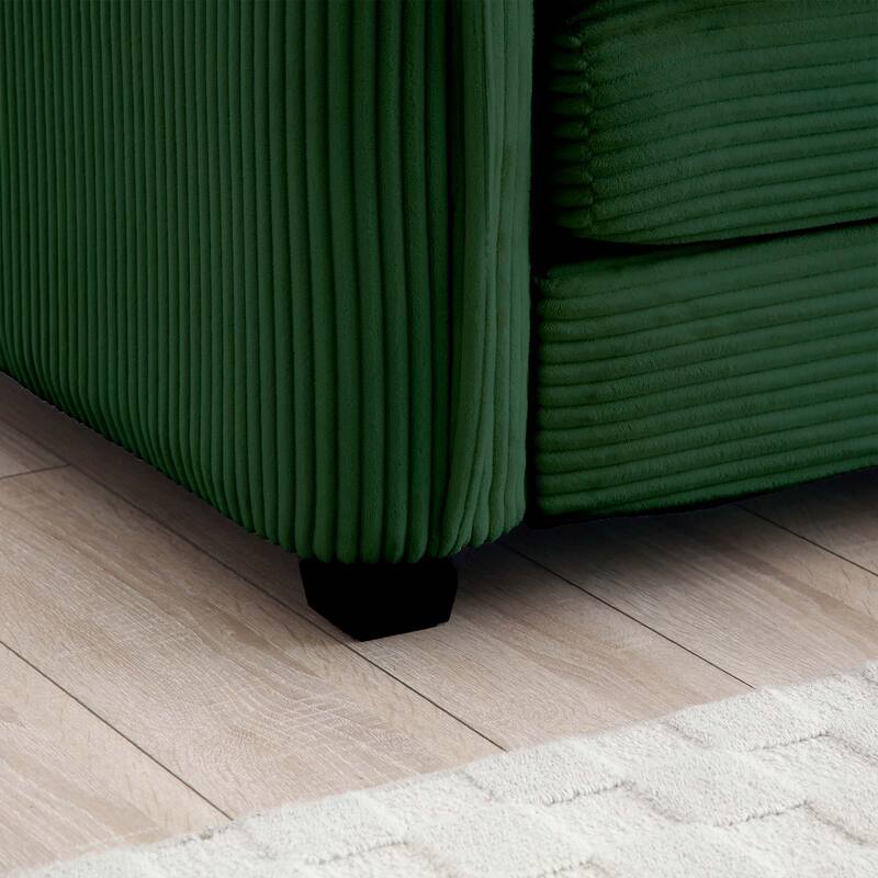 Roomfitters 3-Piece Modular Corduroy Sectional Sofa, Oversized 6-Seat Set with Memory Foam