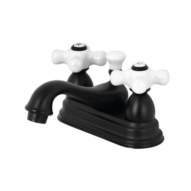 Kingston Brass Restoration Two-Handle 3-Hole Deck Mount 4 in. Centerset Bathroom Faucet