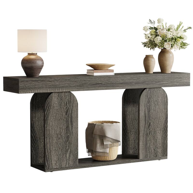 70.9" Console Table, Wood Sofa/Entryway Table with Storage Shelf, Living Room Hallway Foyer Behind Couch
