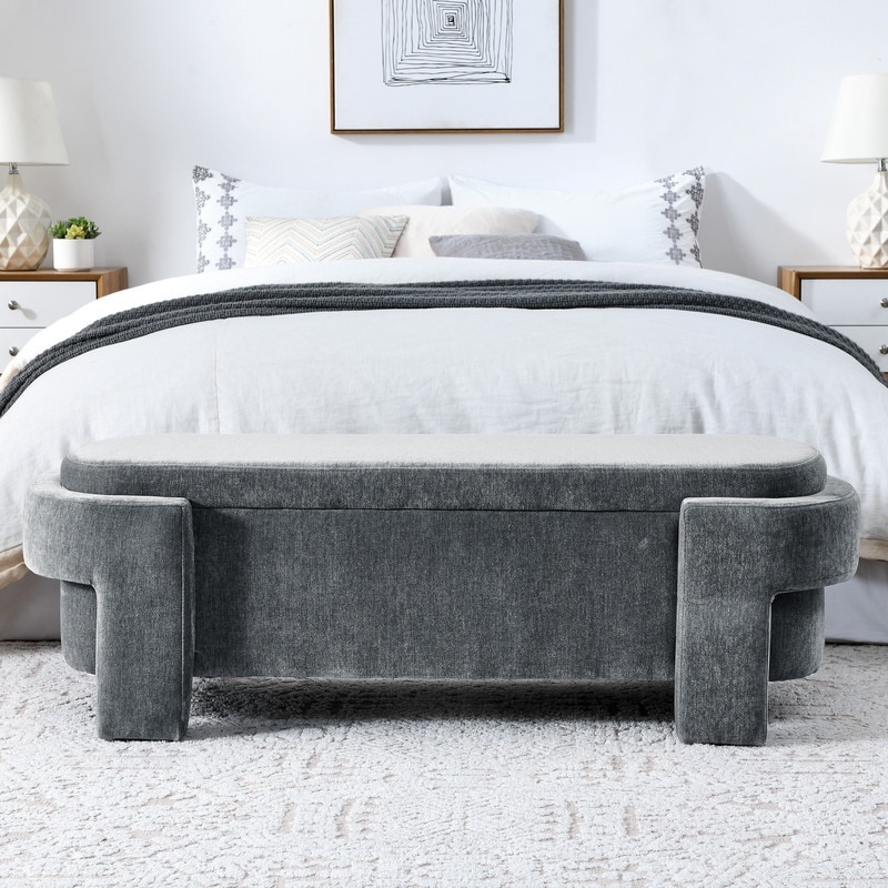 Storage Bench for Bedroom End of Bed Ottoman with Storage for