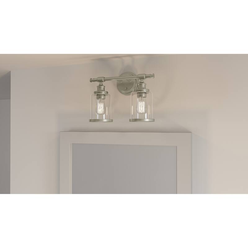 Dixie 2-Light Brushed Nickel Vanity Light