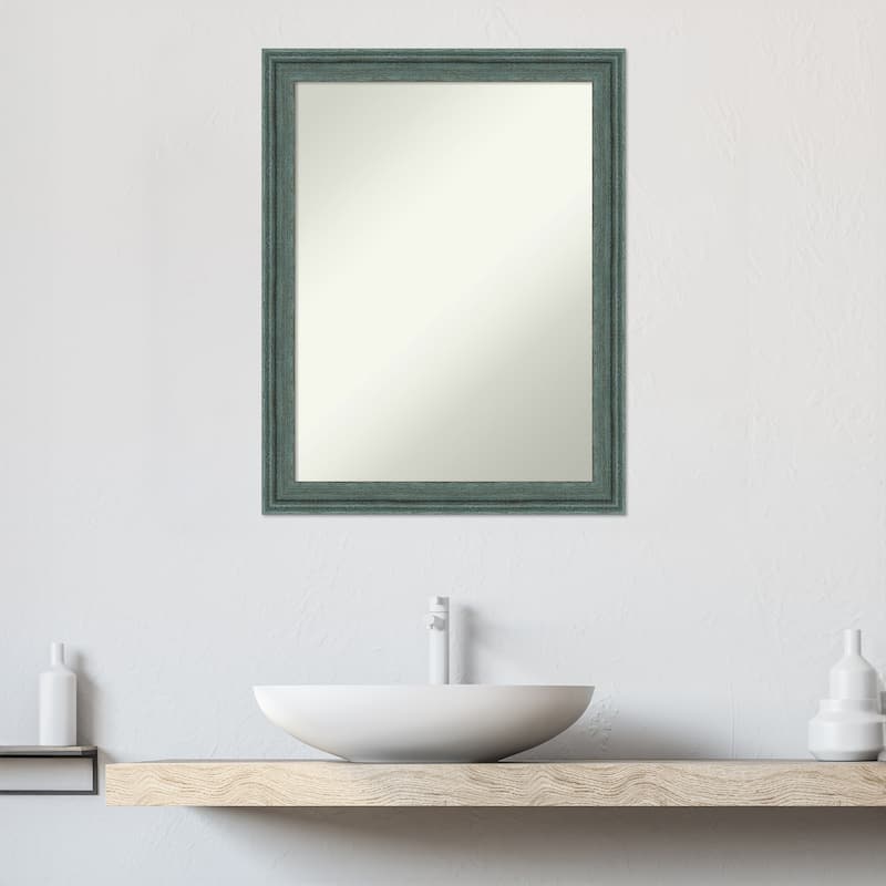 Upcycled Non-Beveled Wood Framed Bathroom Vanity Wall Mirror
