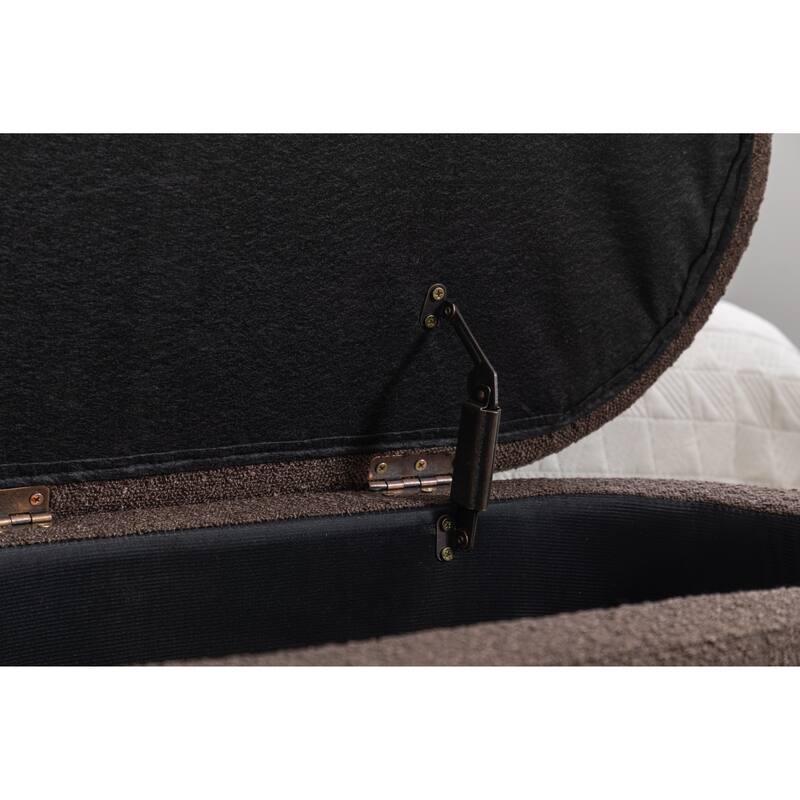 Upholstered Storage Bench with Wooden Legs