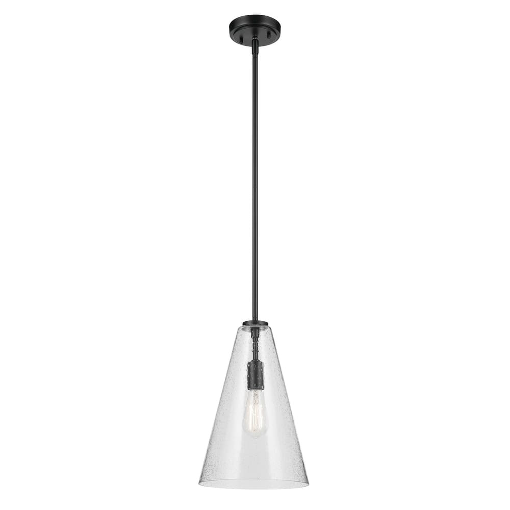 Kichler Lighting Everly 1-Light Cone Pendant Light with Seeded Glass