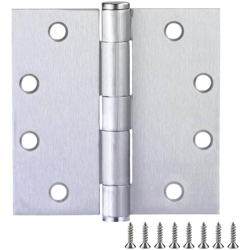 Design House 184507 4-1/2" x 4-1/2" Butt Square Corner Surface Mount - Brushed Chrome