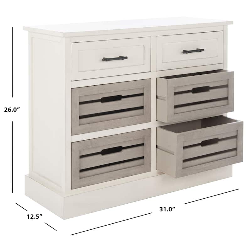 SAFAVIEH Saadia Removable 6-Drawer Storage Chest - 31" W x 12.5" L x 26" H - 31Wx13Dx26H