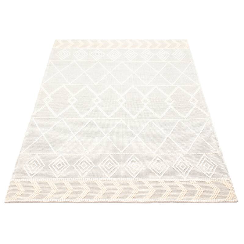 ECARPETGALLERY Braid weave Sienna Grey Wool Rug - 6'1 x 9'2