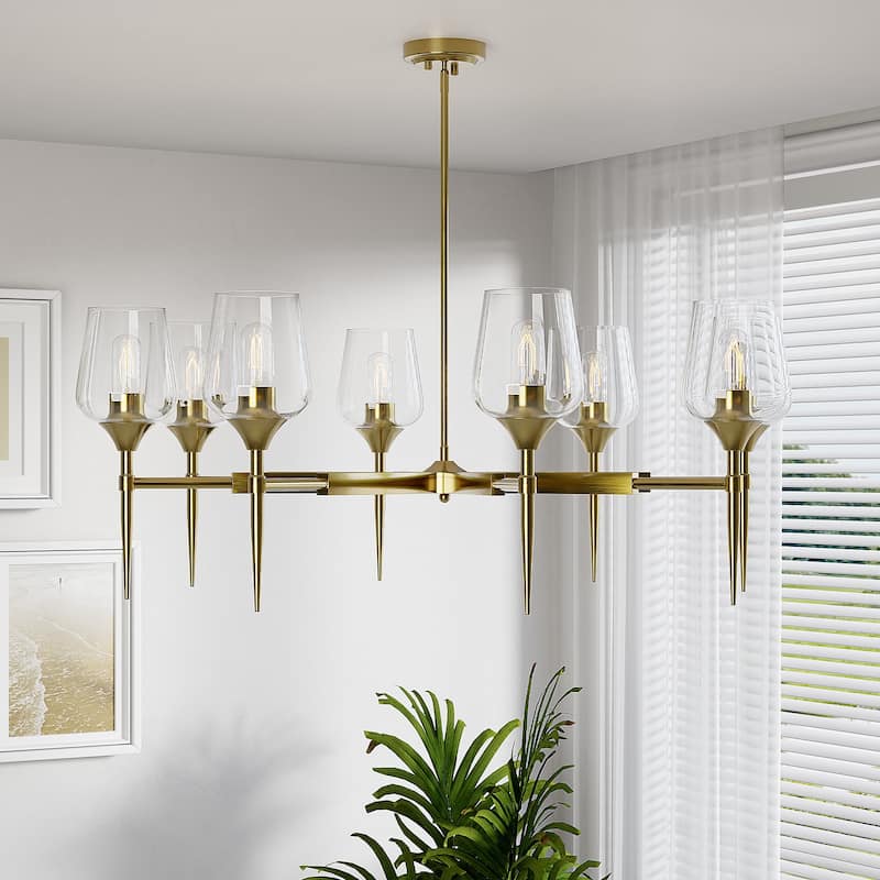 8 - Light Dimmable Classic Traditional Chandelier - N/A - Gold