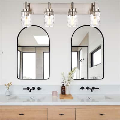 4-Light Vanity Light with Hammered Glass