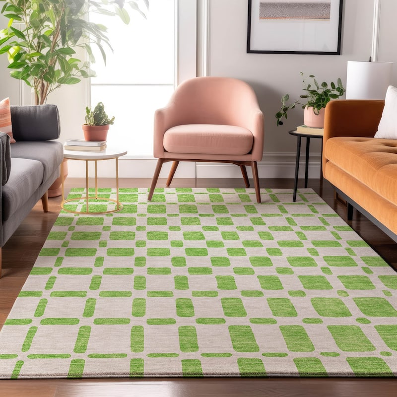 Premium Washable Super Soft Modern Hope Mayfield Rug - Lime - 10' x 14'