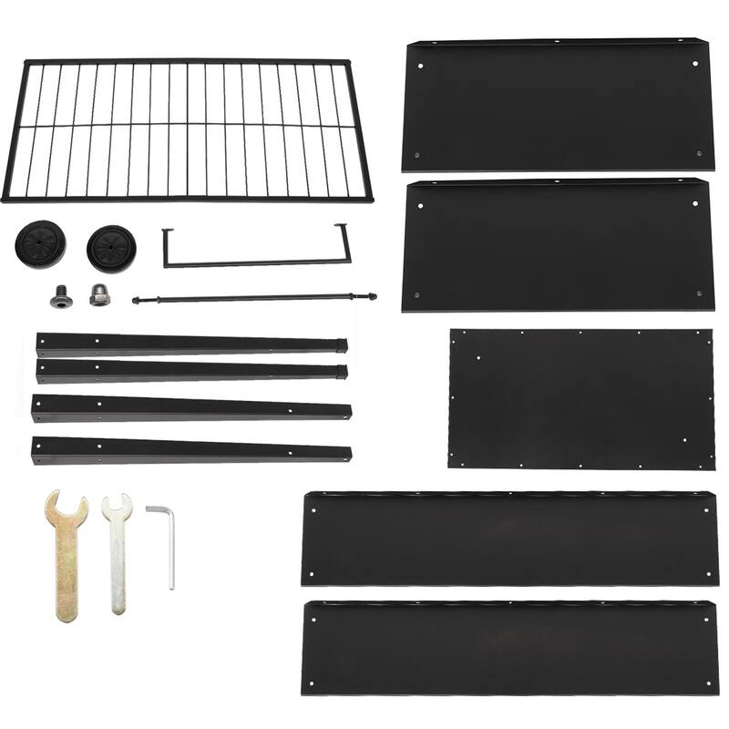 38"Planting Box Raised Garden Beds With Wheels Black