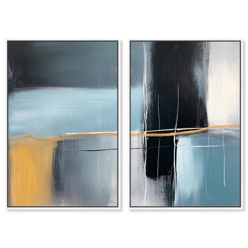 Still Cadence Canvas Set of 2 by Art Remedy - 30" x 45" - White