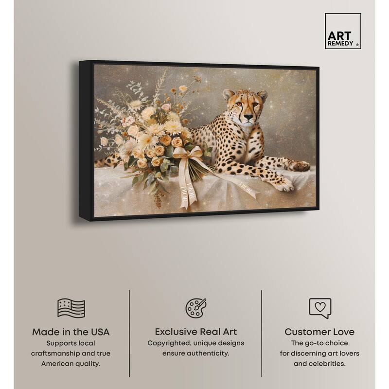 Bouquet Cheetah Canvas by Art Remedy