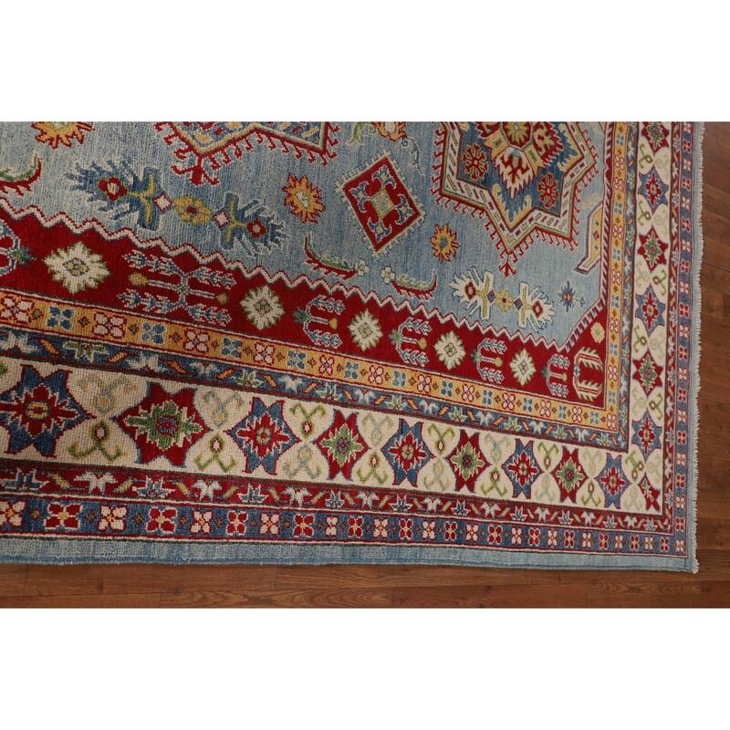 Blue Kazak Oriental Area Rug Hand-Knotted Living Room Wool Carpet - 6'9" x 10'2"