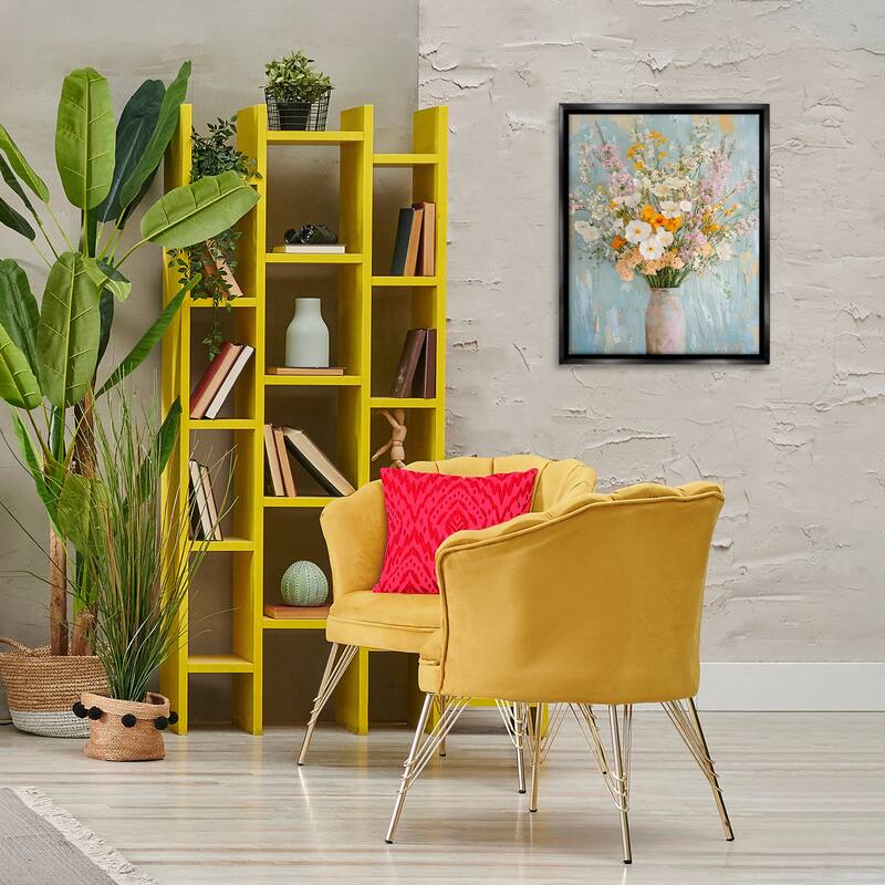 Stupell Orange & White Flower Arrangement Framed Floater Canvas Wall Art Design By Franklyn Gregory
