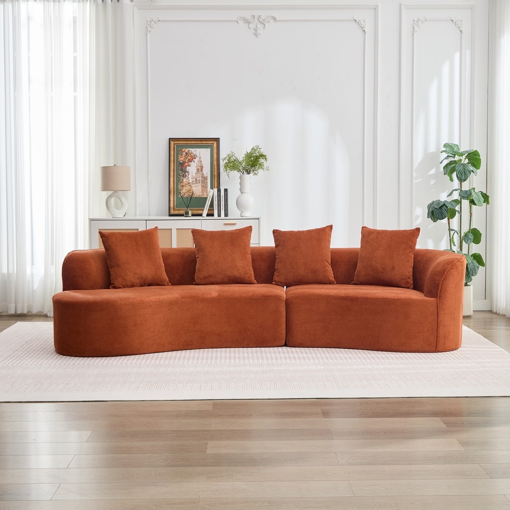 Christopher Knight Home - Linda Fabric Curved 126" Sectional Sofa