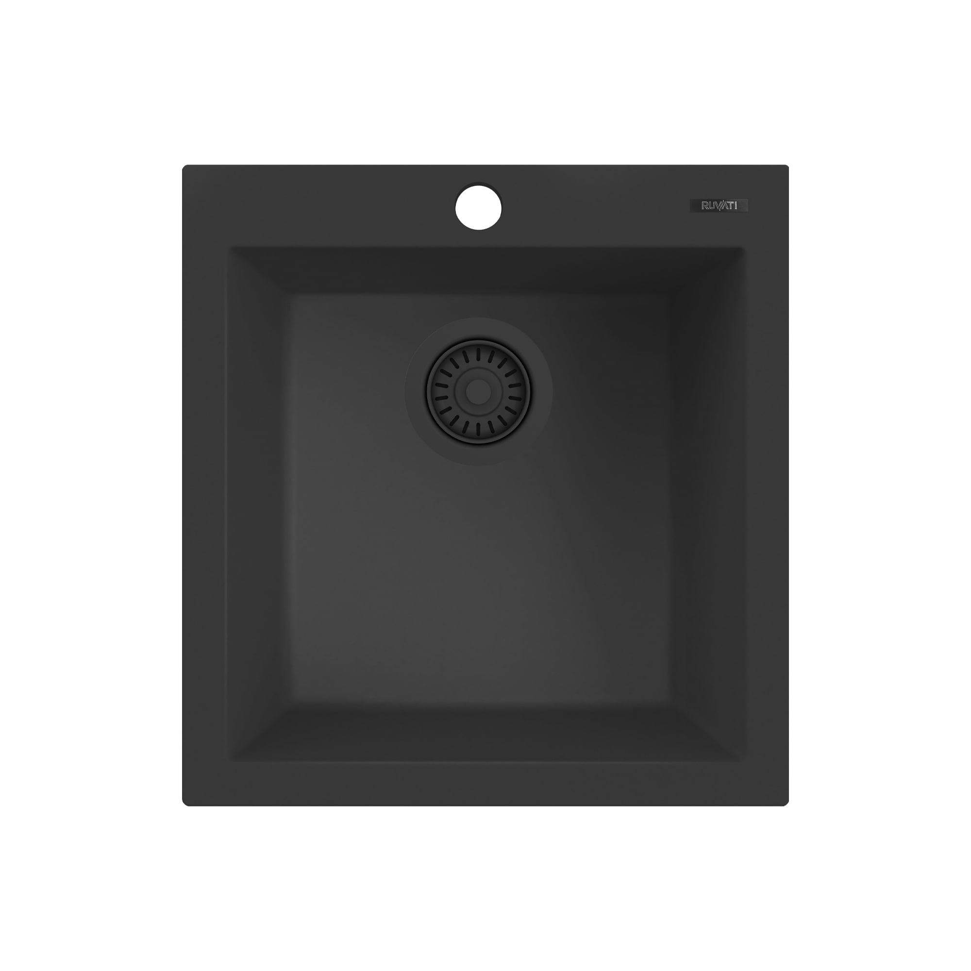 Ruvati 18 x 20 inch Drop-in Granite Composite Bar Prep Sink - Midnight Black - RVG1018BK