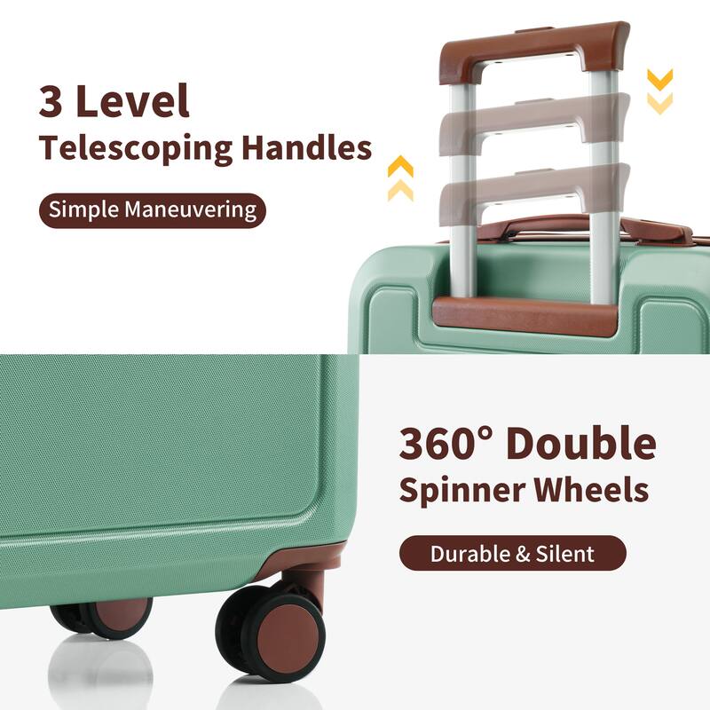TSA-Approved Spinner Luggage Set with Packing Cubes - Expandable, Durable ABS Material, 16", 20", 24", 28" Travel Suitcases