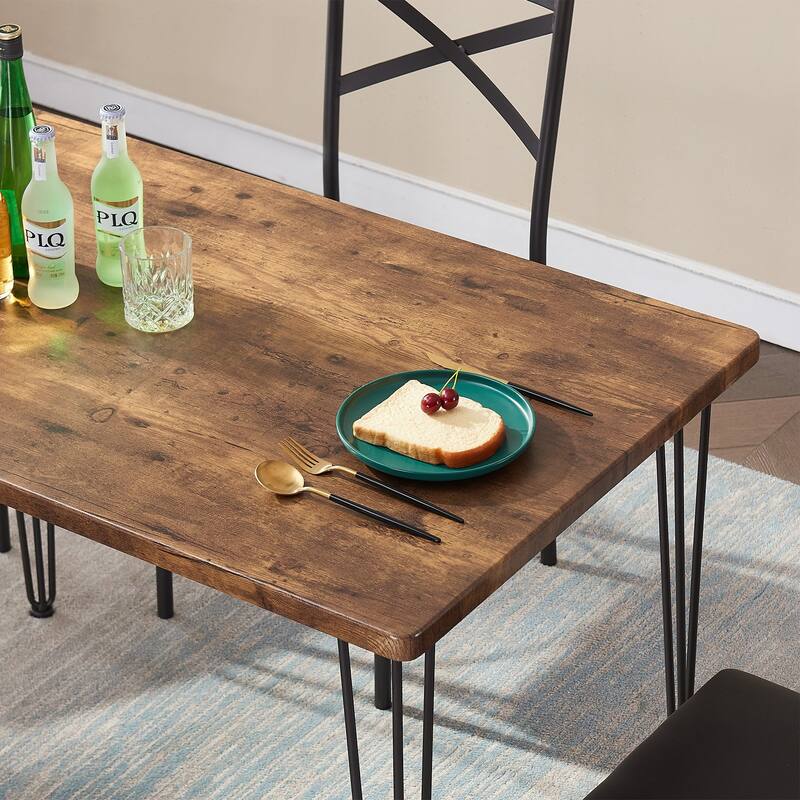 VECELO 5-Pieces Dining Set with Dining Chairs Set of 4