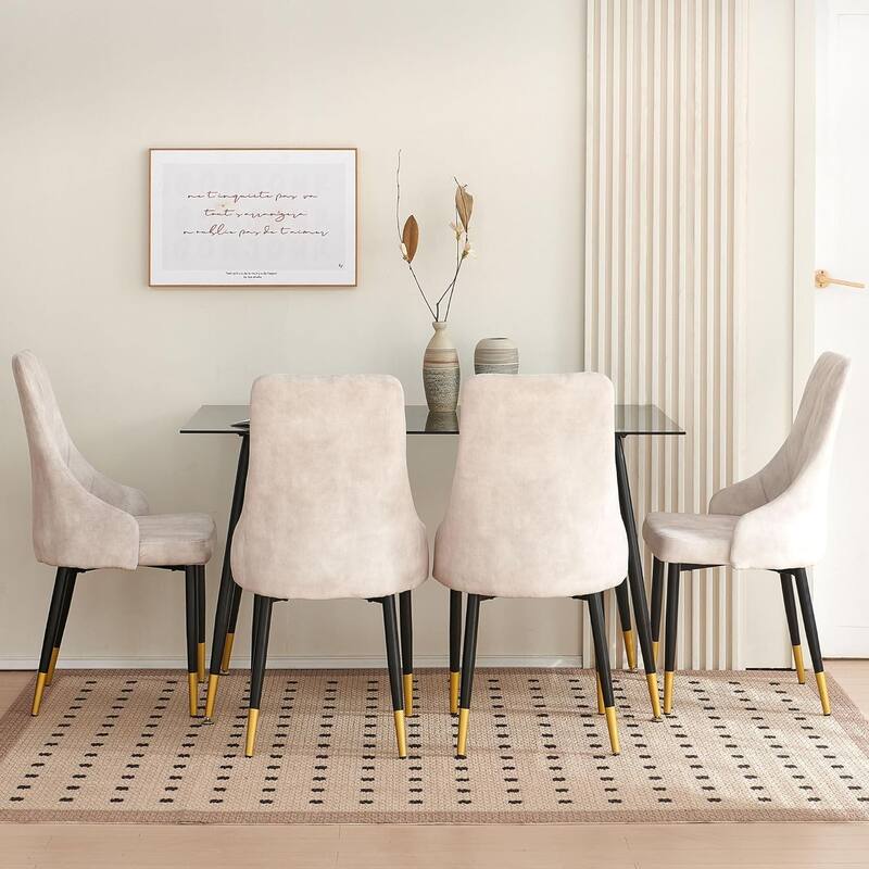Howtai Velvet Home Kitchen Dining Chairs Upholstered Backrest