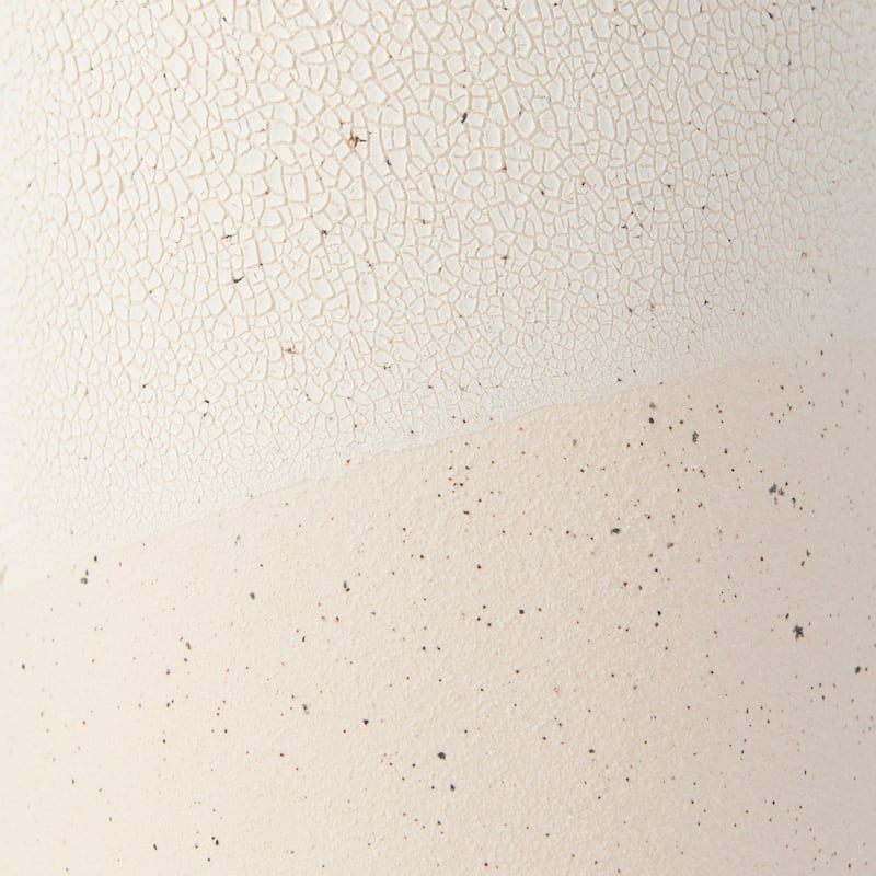 Salar Cream Gourd Style Crackled Ceramic Vase (11")