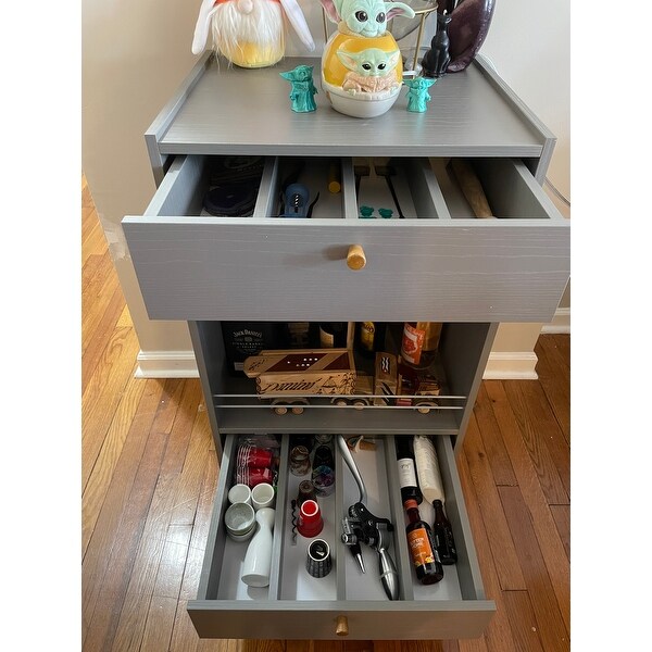 Boahaus Belfast Mini Bar, 02 Drawers, 01 Shelf, 4 Wood Feet ...
