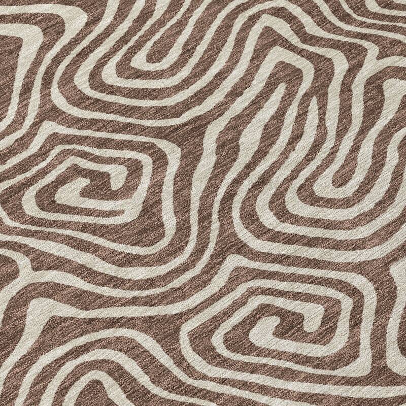 Machine Washable Indoor/ Outdoor Modern Trance Chantille Rug