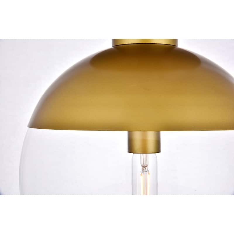 Mid-century Modern 1-light Flush Mount with Glass Orb Shade - N/A