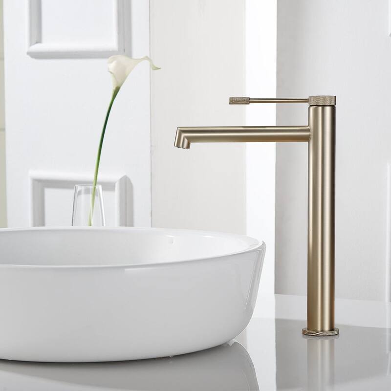 Rbrohant Single Handle Vessel Sink Faucet, Rv Vanity Lavatory Bathroom Sink Faucet - Brushed Gold