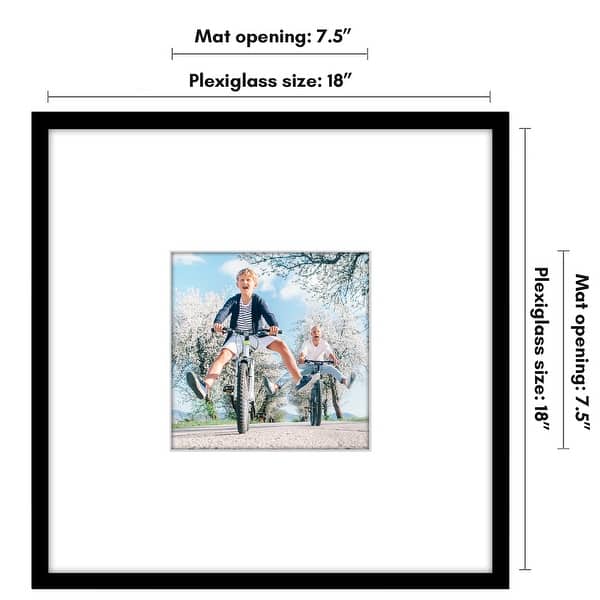 dimension image slide 4 of 7, Americanflat Picture Frame with Oversized Mat - Plexiglass Cover