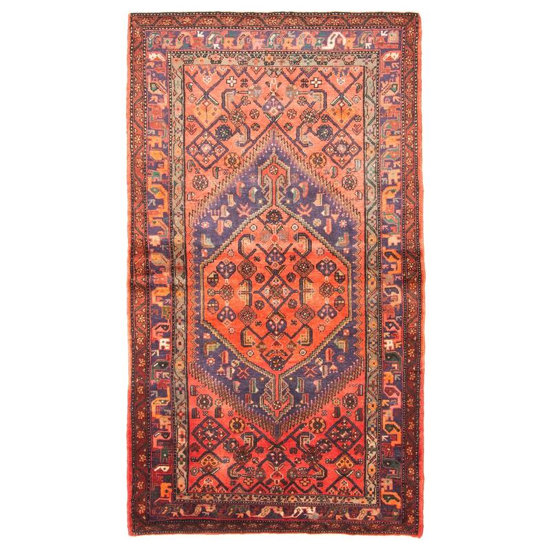 ECARPETGALLERY Hand-knotted Andelz Red Wool Rug - 4'2 x 7'8
